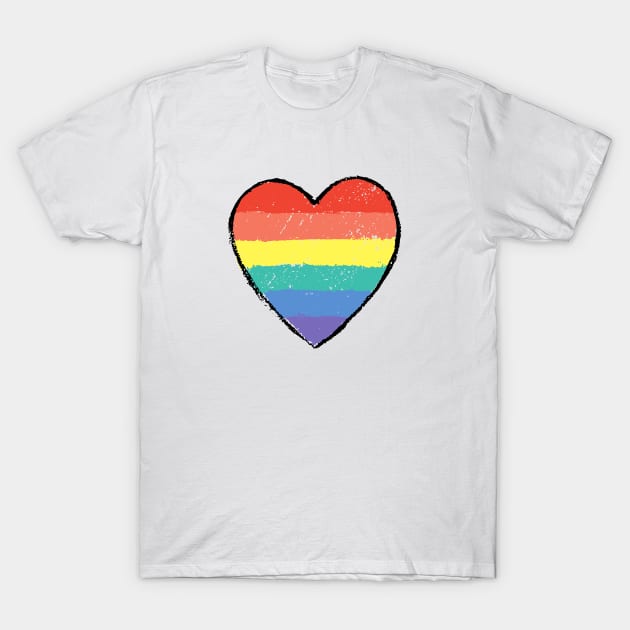 Rainbow Heart T-Shirt by Mplanet